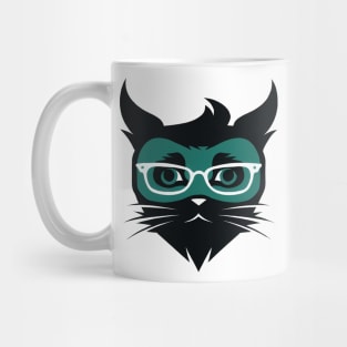 Flat style cat in eyeglasses Mug